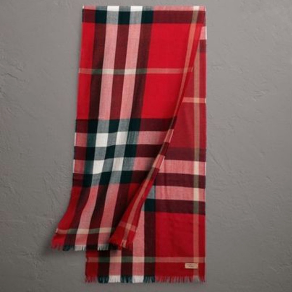 Burberry Unisex's MU M Tonal check wool scarf